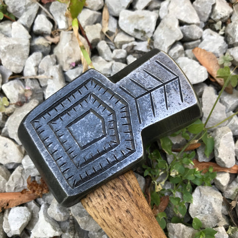 2 pound decorated bladesmith hammer