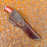 4.25" EDC hunter - red firehose micarta