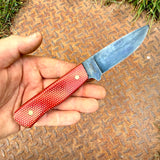 4" EDC - red firehose micarta