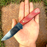 4" EDC - red firehose micarta