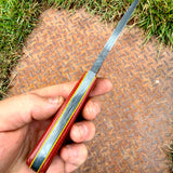 4" EDC - red firehose micarta