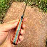 4" EDC - red firehose micarta